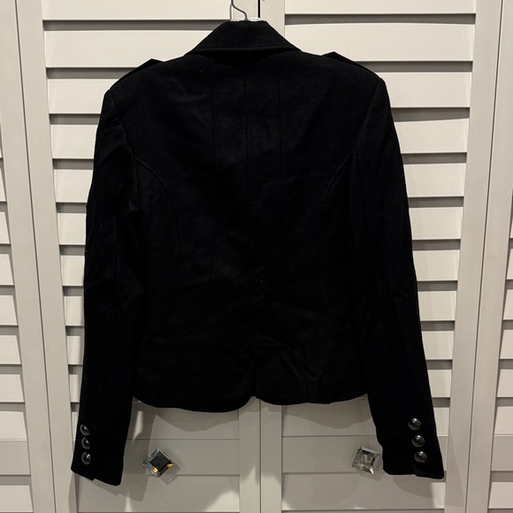 Tart Collections NWOT Wool lined Black Military-Style Jacket with shoulder Pads. - Picture 5 of 13